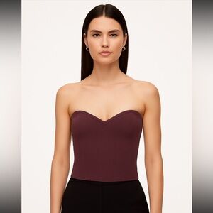 Babaton Purple Sculpt Knit Sweetheart Tube Top, Women’s Size Medium